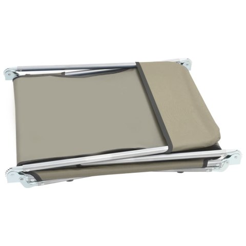 SKŁADANE LEŻAKI OGRODOWE 2SZT STAL I TKANINA TAUPE
