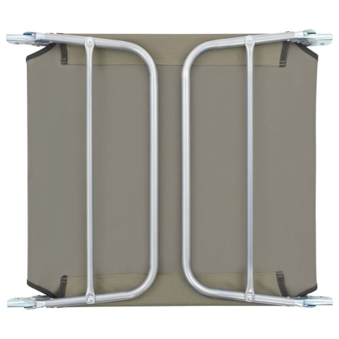 SKŁADANE LEŻAKI OGRODOWE 2SZT STAL I TKANINA TAUPE