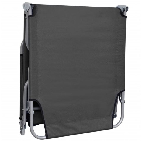 SKŁADANY LEŻAK Z REGULOWANYM OPARCIEM SZARY