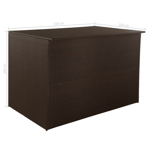 SKRZYNIA OGRODOWA BRĄZOWA 150X100X100CM RATTAN PE
