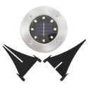 SOLARNE LAMPY GRUNTOWE 8 SZT BIAŁE LED