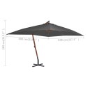 WISZĄCY PARASOL Z DREWNIANYM SŁUPKIEM 400X300CM ANTRACYTOWY