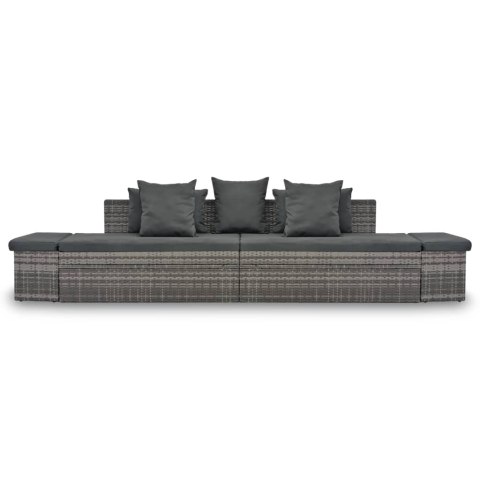 4 CZ. ZESTAW WYPOCZYNKOWY DO OGRODU PODUSZKI RATTAN PE SZARY