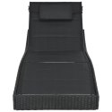 LEŻAK OGRODOWY POLIRATTAN I TEXTILENE CZARNY