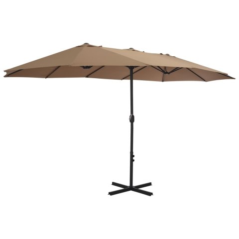 PARASOL OGRODOWY NA SŁUPKU ALUMINIOWYM 460X270CM TAUPE