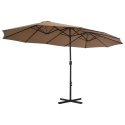 PARASOL OGRODOWY NA SŁUPKU ALUMINIOWYM 460X270CM TAUPE