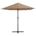 PARASOL OGRODOWY NA SŁUPKU ALUMINIOWYM 460X270CM TAUPE