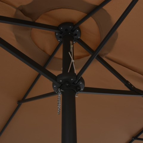 PARASOL OGRODOWY NA SŁUPKU ALUMINIOWYM 460X270CM TAUPE