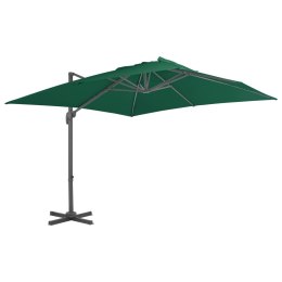PARASOL WISZĄCY NA ALUMINIOWYM SŁUPKU ZIELONY 300X300CM