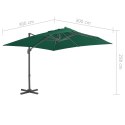 PARASOL WISZĄCY NA ALUMINIOWYM SŁUPKU ZIELONY 300X300CM