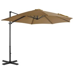PARASOL WISZĄCY Z ALUMINIOWYM SŁUPKIEM 300CM TAUPE