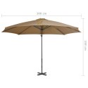 PARASOL WISZĄCY Z ALUMINIOWYM SŁUPKIEM 300CM TAUPE