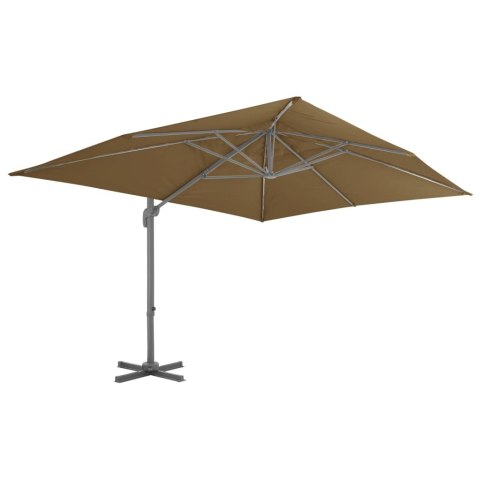 PARASOL WISZĄCY Z ALUMINIOWYM SŁUPKIEM 400X300CM TAUPE
