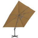 PARASOL WISZĄCY Z ALUMINIOWYM SŁUPKIEM 400X300CM TAUPE