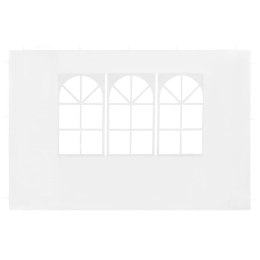 ŚCIANKI BOCZNE Z OKNEM DO NAMIOTU OGRODOWEGO 2 SZT PE BIAŁE