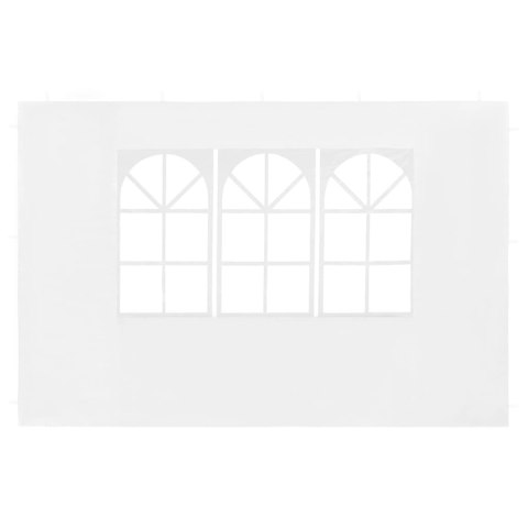 ŚCIANKI BOCZNE Z OKNEM DO NAMIOTU OGRODOWEGO 2 SZT PE BIAŁE