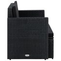 2-OSOBOWA SOFA OGRODOWA Z PODUSZKAMI CZARNA POLIRATTAN