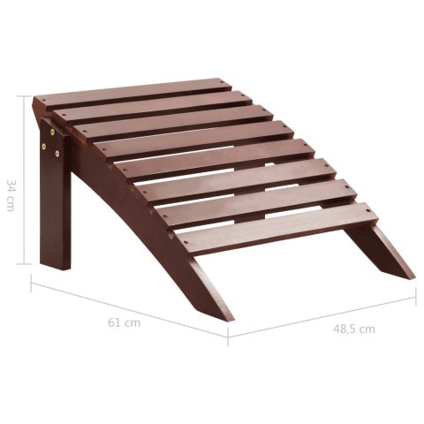 FOTEL OGRODOWY Z PODNÓŻKIEM DREWNIANY BRĄZOWY