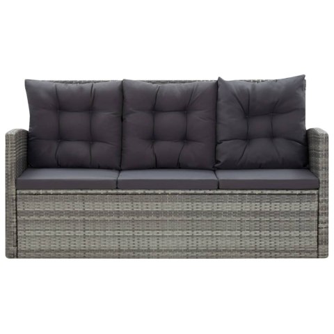 5-CZ. ZESTAW MEBLI OGRODOWYCH Z PODUSZKAMI RATTAN PE SZARY