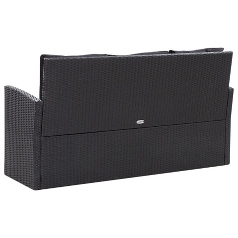 6-CZ. ZESTAW WYPOCZYNKOWY DO OGRODU PODUSZKI CZARNY RATTAN PE