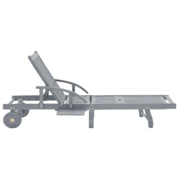 LEŻAK OGRODOWY SZARY DREWNO AKACJOWE