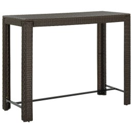 OGRODOWY STOLIK BAROWY BRĄZOWY 140,5X60,5X110,5CM RATTAN PE