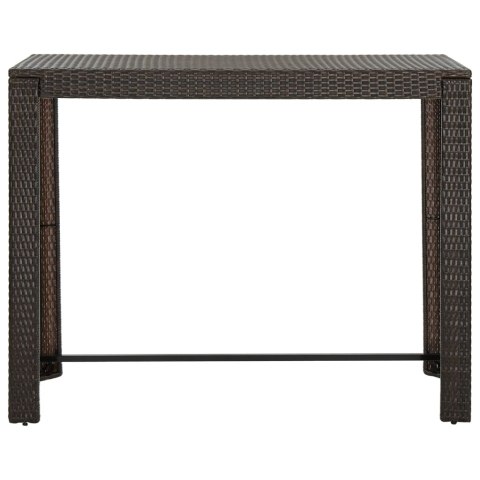 OGRODOWY STOLIK BAROWY BRĄZOWY 140,5X60,5X110,5CM RATTAN PE