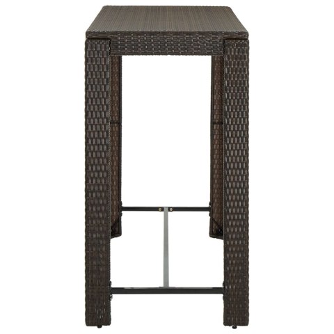 OGRODOWY STOLIK BAROWY BRĄZOWY 140,5X60,5X110,5CM RATTAN PE