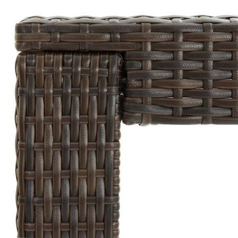 OGRODOWY STOLIK BAROWY BRĄZOWY 140,5X60,5X110,5CM RATTAN PE