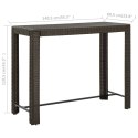 OGRODOWY STOLIK BAROWY BRĄZOWY 140,5X60,5X110,5CM RATTAN PE