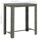 OGRODOWY STOLIK BAROWY SZARY 100X60,5X110,5CM POLIRATTAN