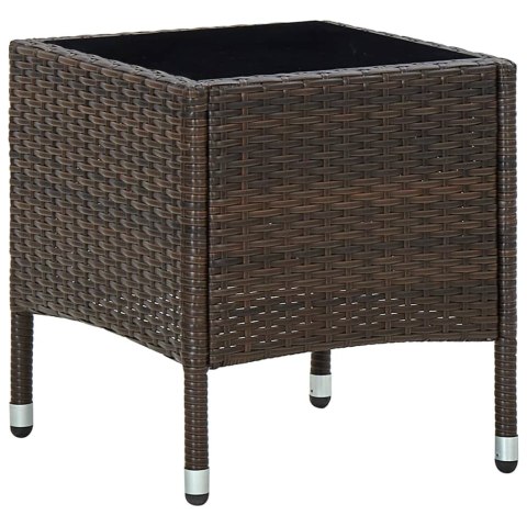 STOLIK OGRODOWY BRĄZOWY 40X40X45CM RATTAN PE