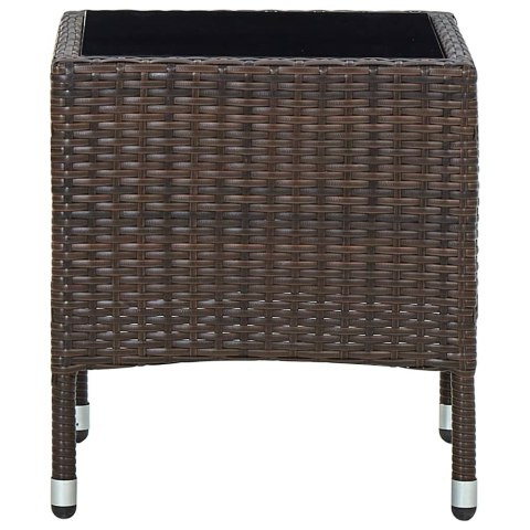 STOLIK OGRODOWY BRĄZOWY 40X40X45CM RATTAN PE