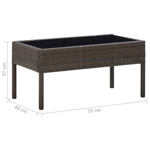 STOLIK OGRODOWY BRĄZOWY 75X40X37CM RATTAN PE