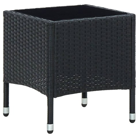 STOLIK OGRODOWY CZARNY 40X40X45CM RATTAN PE