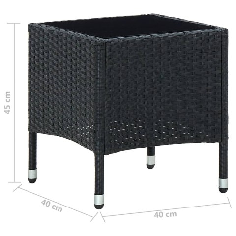 STOLIK OGRODOWY CZARNY 40X40X45CM RATTAN PE