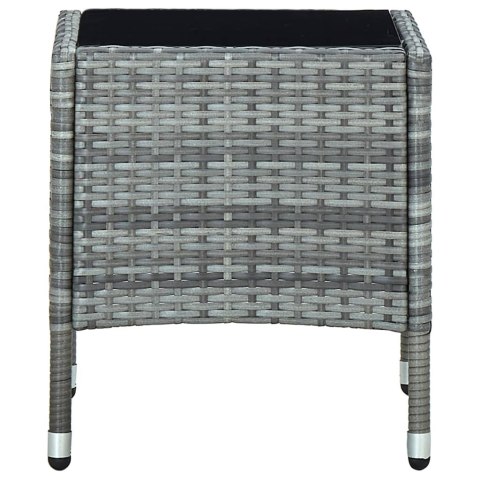 STOLIK OGRODOWY SZARY 40X40X45CM RATTAN PE