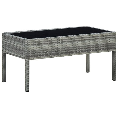 STOLIK OGRODOWY SZARY 75X40X37CM RATTAN PE