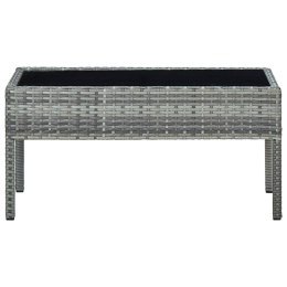 STOLIK OGRODOWY SZARY 75X40X37CM RATTAN PE
