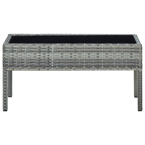 STOLIK OGRODOWY SZARY 75X40X37CM RATTAN PE