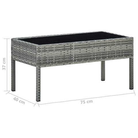 STOLIK OGRODOWY SZARY 75X40X37CM RATTAN PE