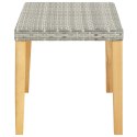 ŁAWKA OGRODOWA 120CM SZARA POLIRATTAN I DREWNO AKACJOWE