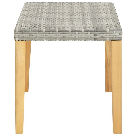 ŁAWKA OGRODOWA 120CM SZARA POLIRATTAN I DREWNO AKACJOWE