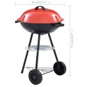 PRZENOŚNY GRILL WĘGLOWY XXL Z KÓŁKAMI 44CM