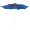PARASOL OGRODOWY NA DREWNIANYM SŁUPKU 300X258CM NIEBIESKI