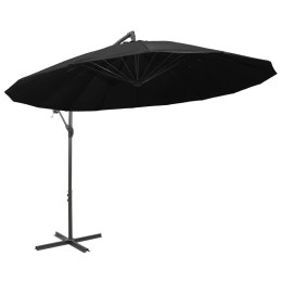 PARASOL OGRODOWY WISZĄCY CZARNY 3M SŁUPEK ALUMINIOWY