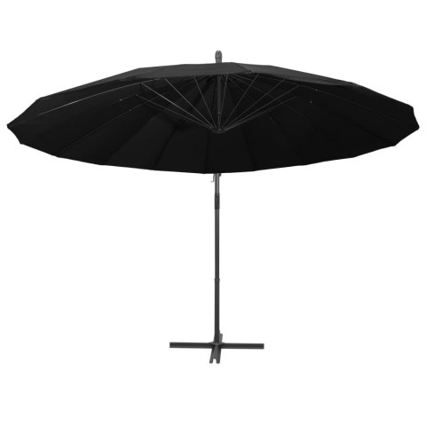 PARASOL OGRODOWY WISZĄCY CZARNY 3M SŁUPEK ALUMINIOWY