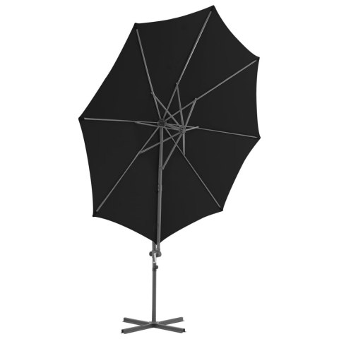 PARASOL WISZĄCY NA STALOWYM SŁUPKU 300CM CZARNY