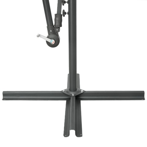 PARASOL WISZĄCY Z LED I STALOWYM SŁUPKIEM 300CM CZARNY