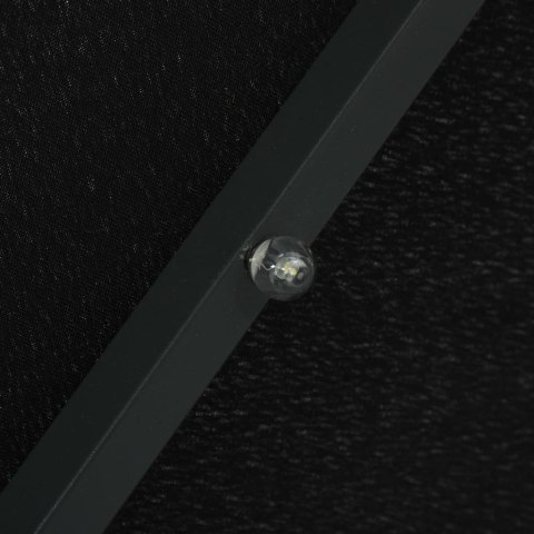 PARASOL WISZĄCY Z LED I STALOWYM SŁUPKIEM 300CM CZARNY